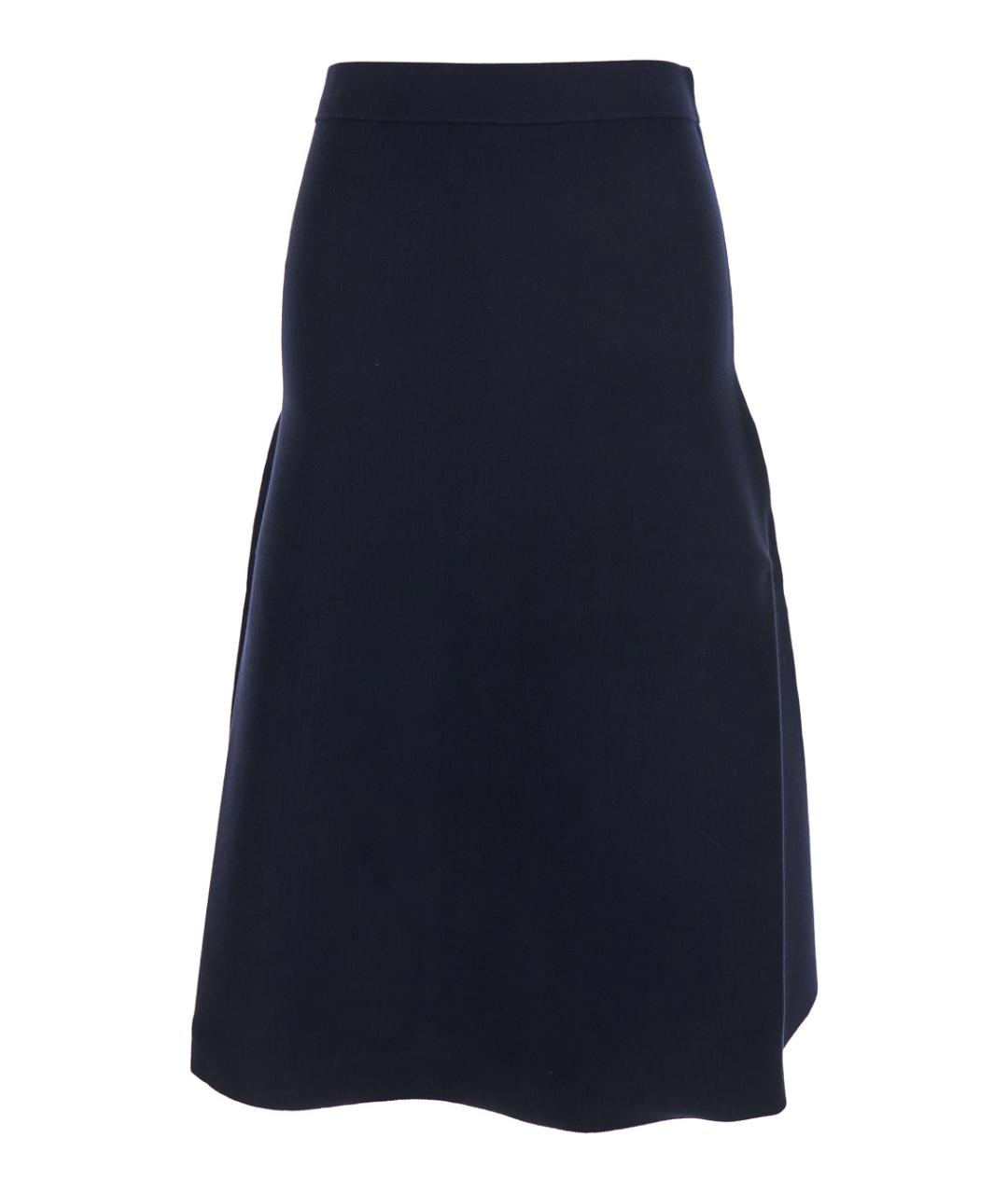 MAX MARA STUDIO Темно-синяя вискозная юбка миди, фото 1