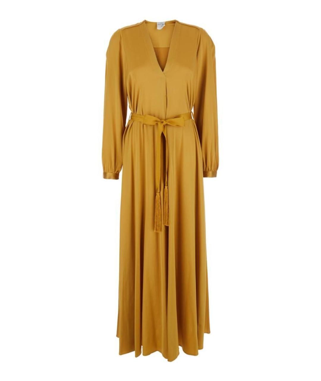 FORTE FORTE Желтое шелковое повседневное платье, фото 1