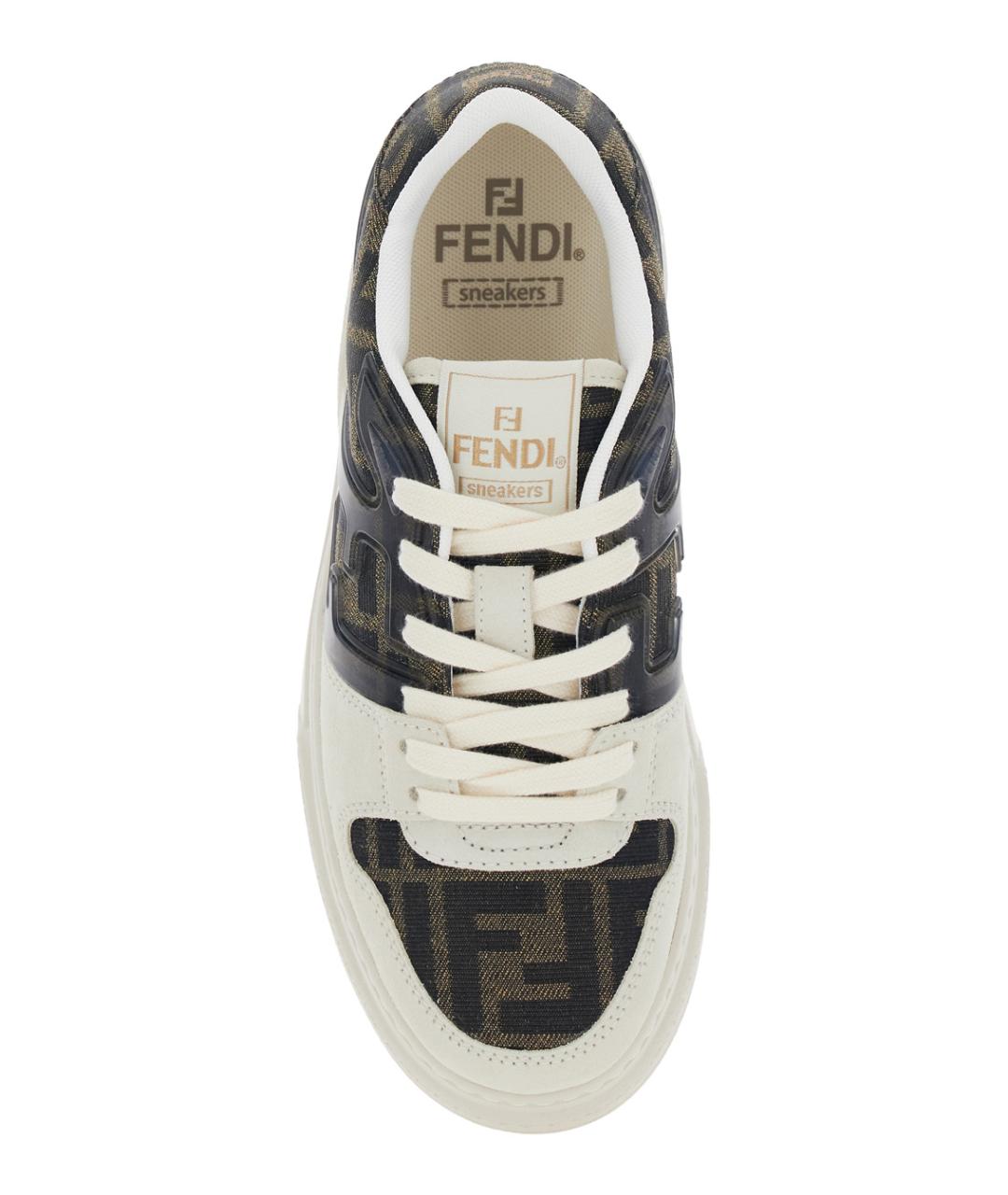 FENDI Белые кроссовки, фото 4