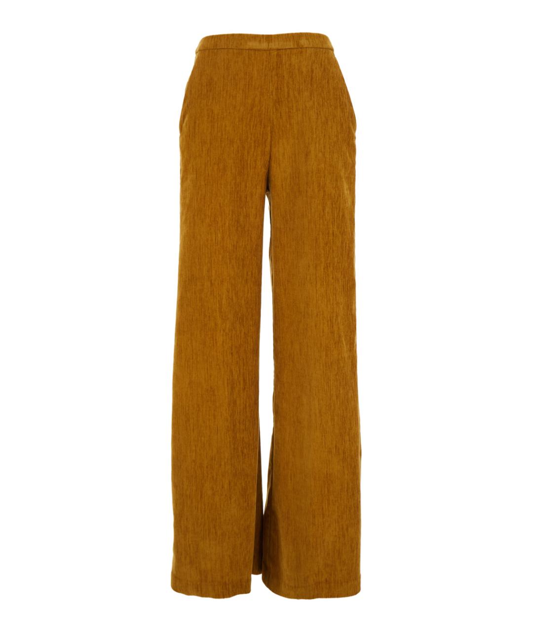 FORTE FORTE Бежевые полиэстеровые прямые брюки, фото 1