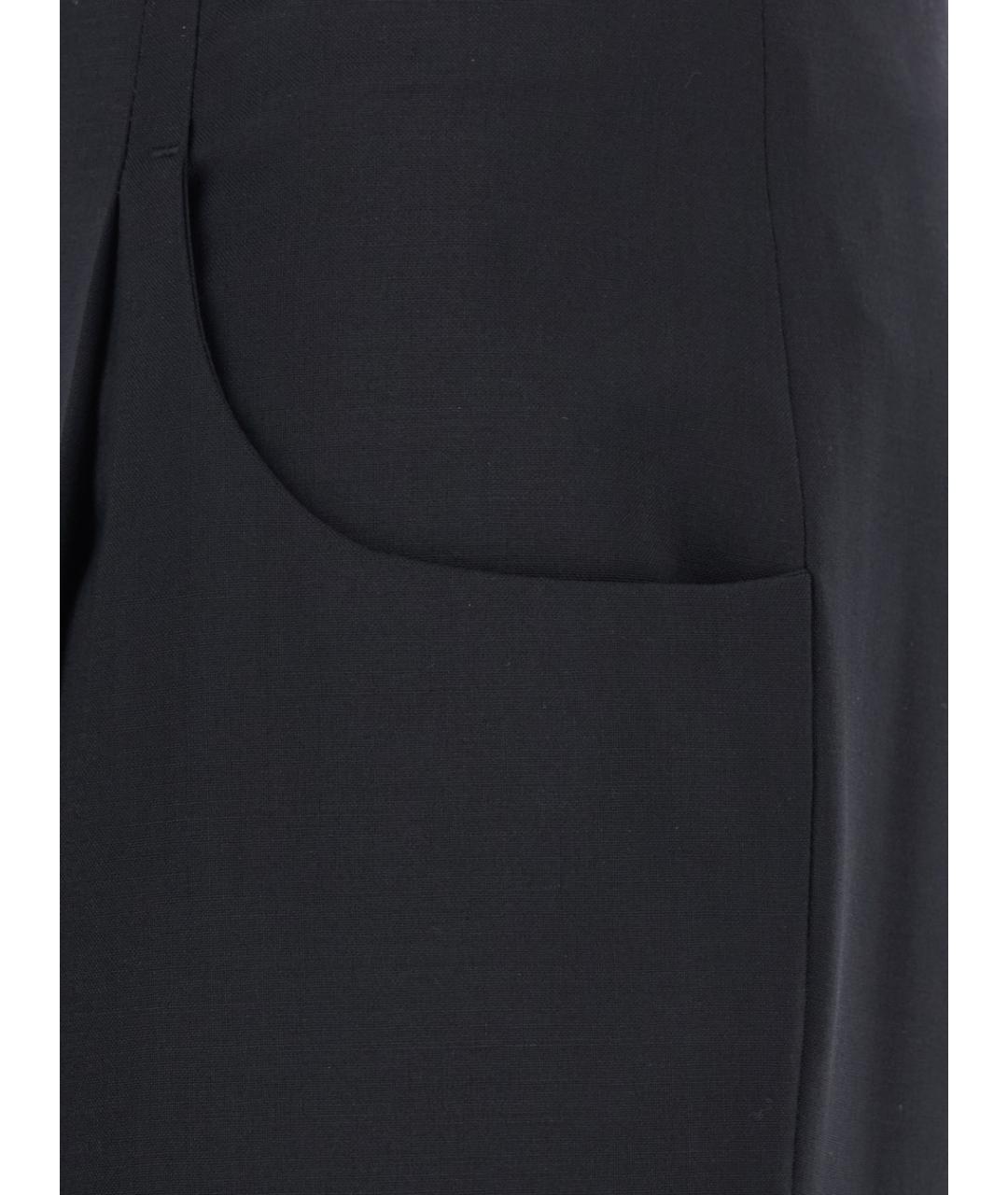 FENDI Черные шерстяные прямые брюки, фото 3