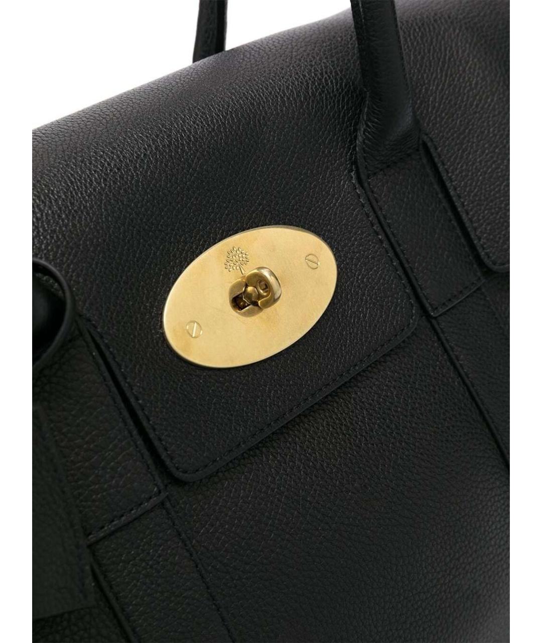 MULBERRY Черная кожаная сумка с короткими ручками, фото 3