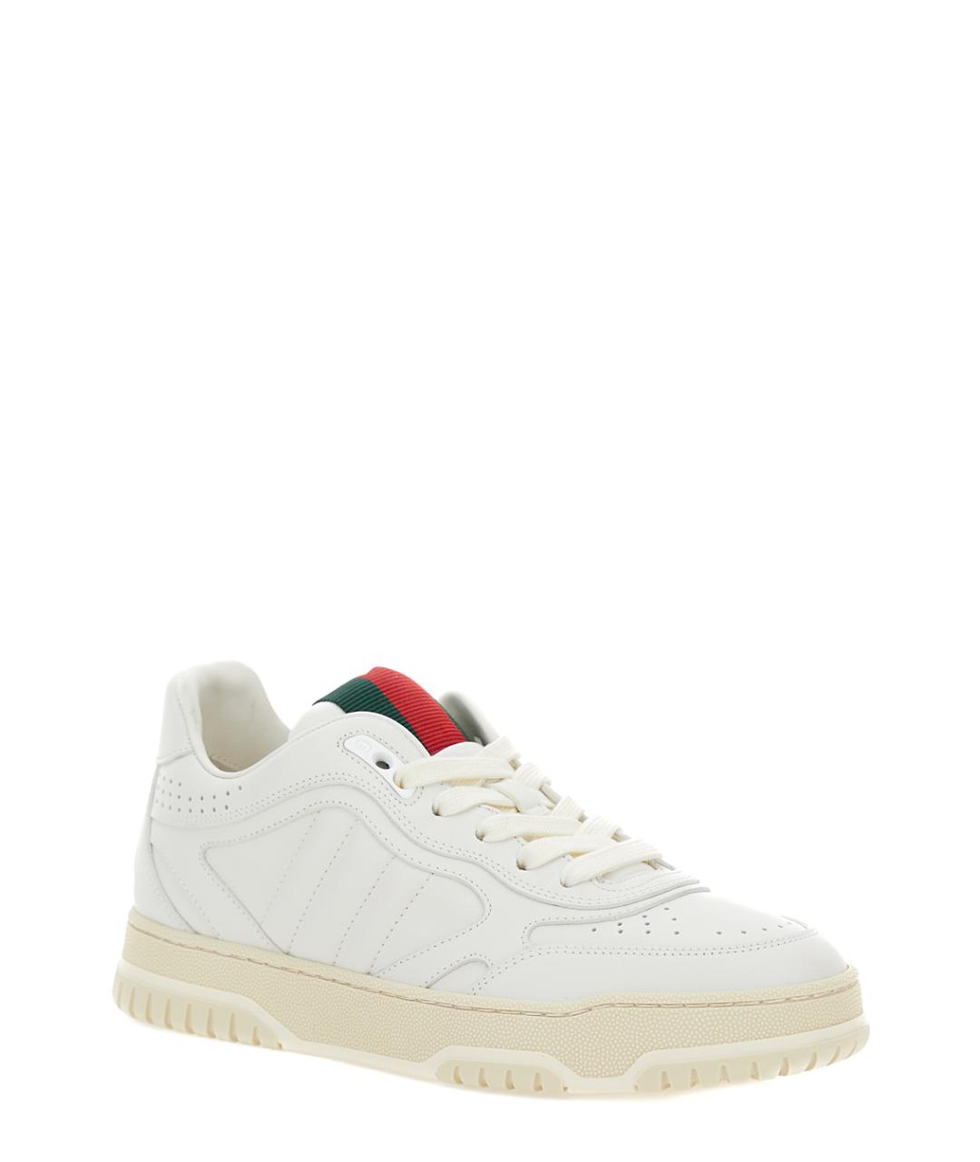 GUCCI Белые кожаные кроссовки, фото 2