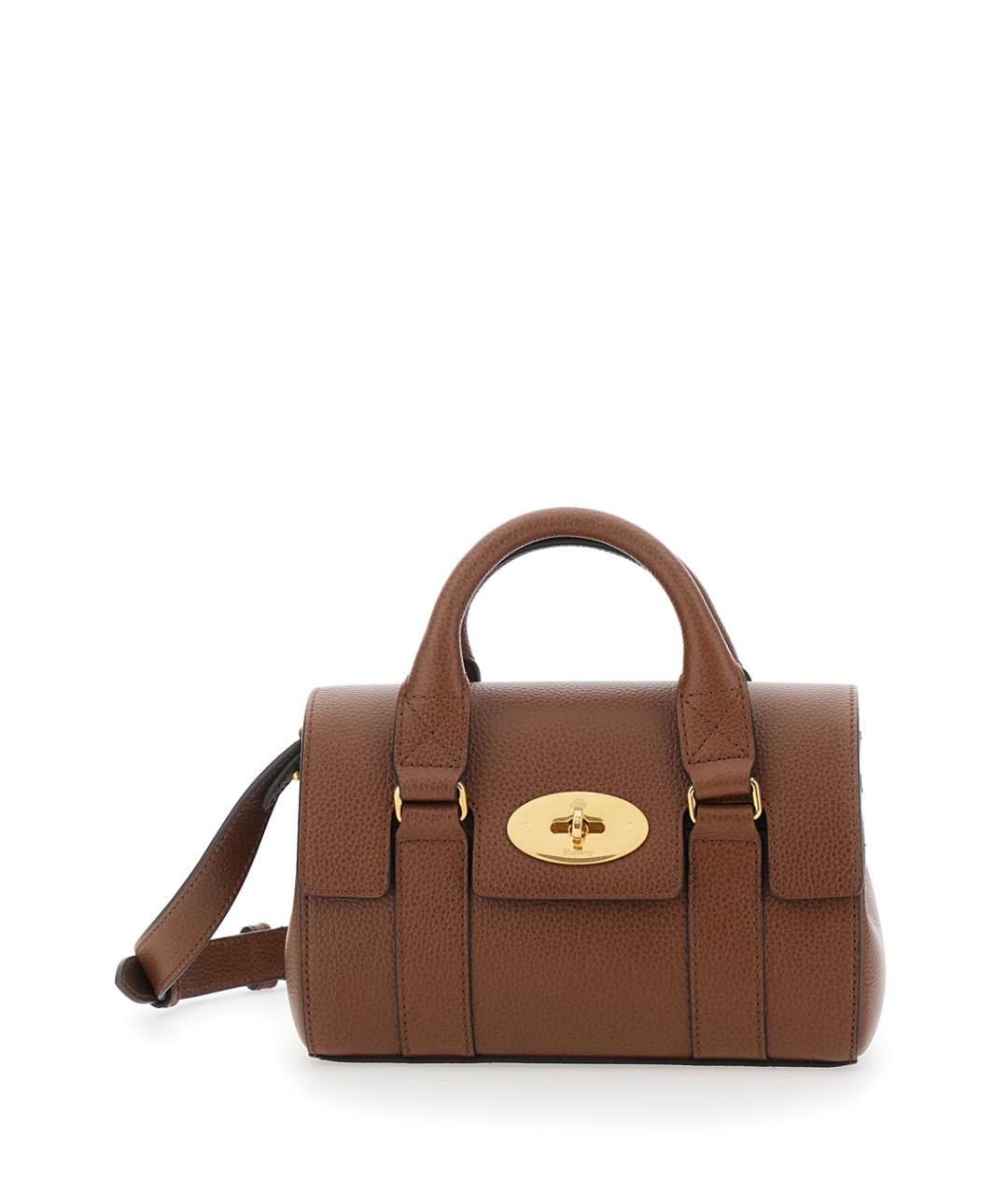 MULBERRY Коричневая кожаная сумка с короткими ручками, фото 1