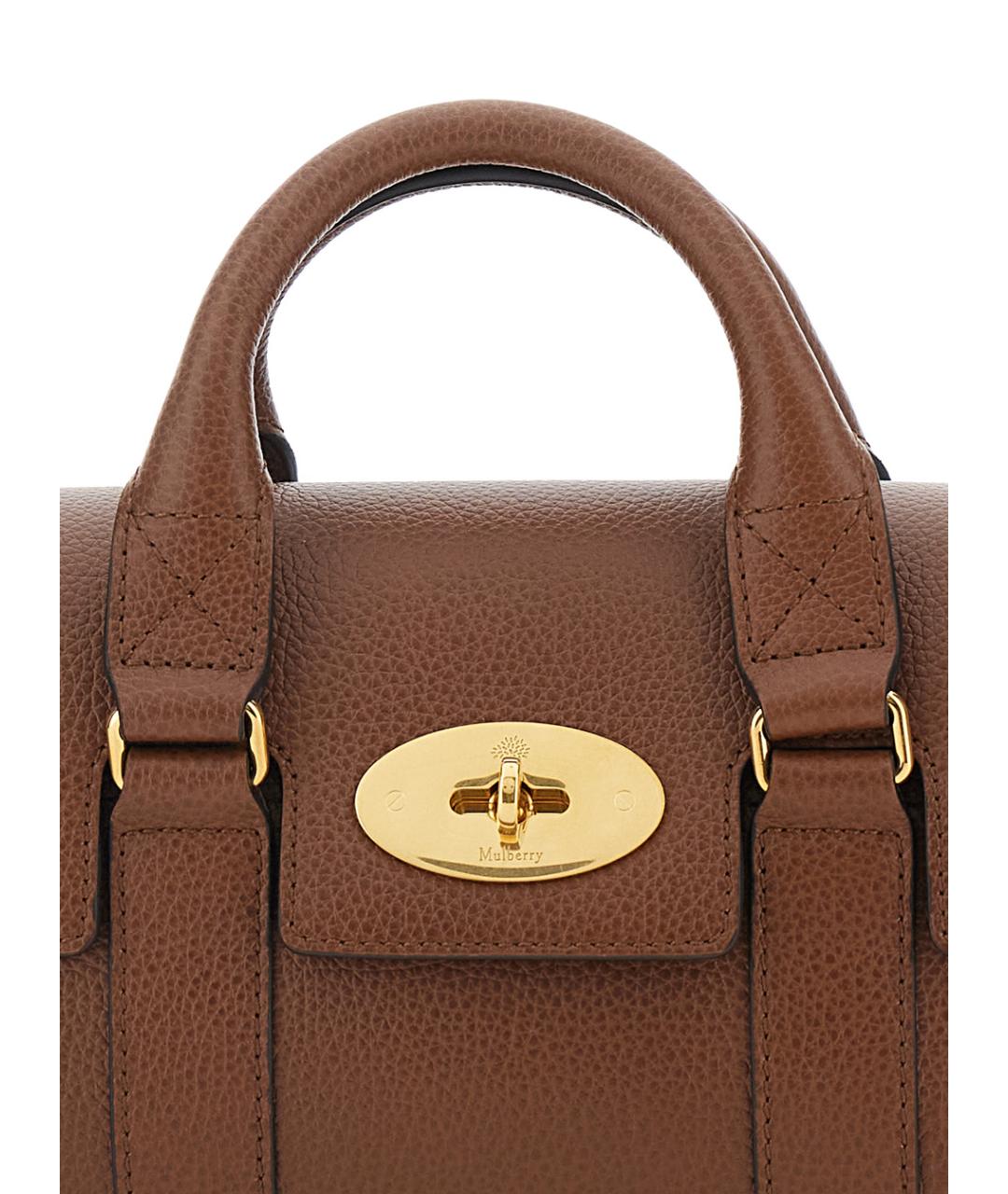 MULBERRY Коричневая кожаная сумка с короткими ручками, фото 3
