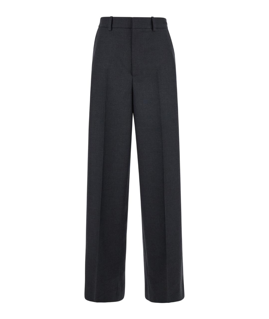 GUCCI Серые шерстяные прямые брюки, фото 1