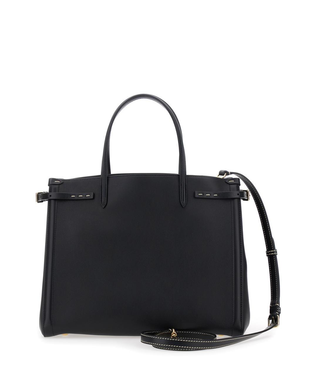 VALENTINO Черная кожаная сумка тоут, фото 2