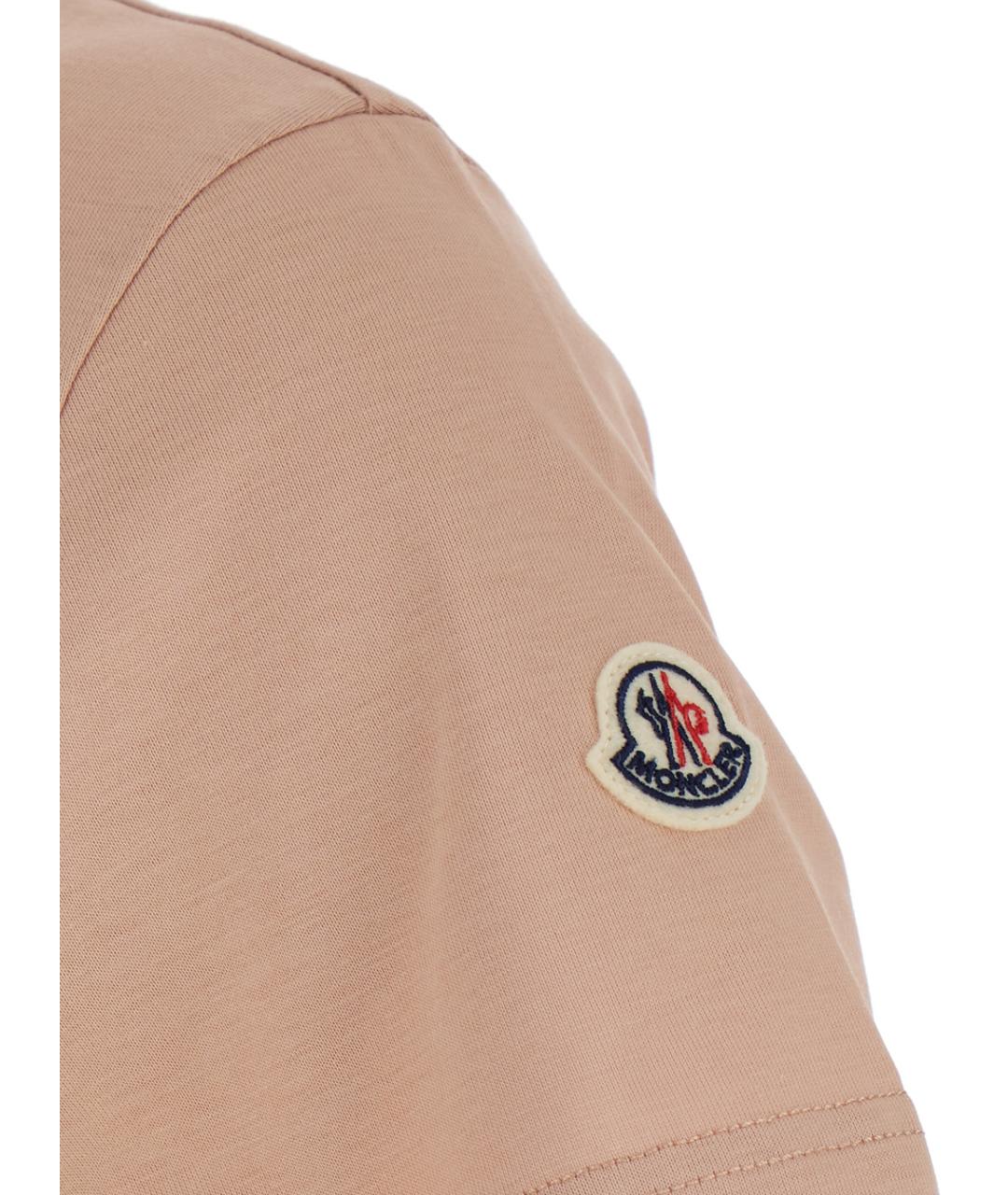 MONCLER Розовая хлопковая футболка, фото 3