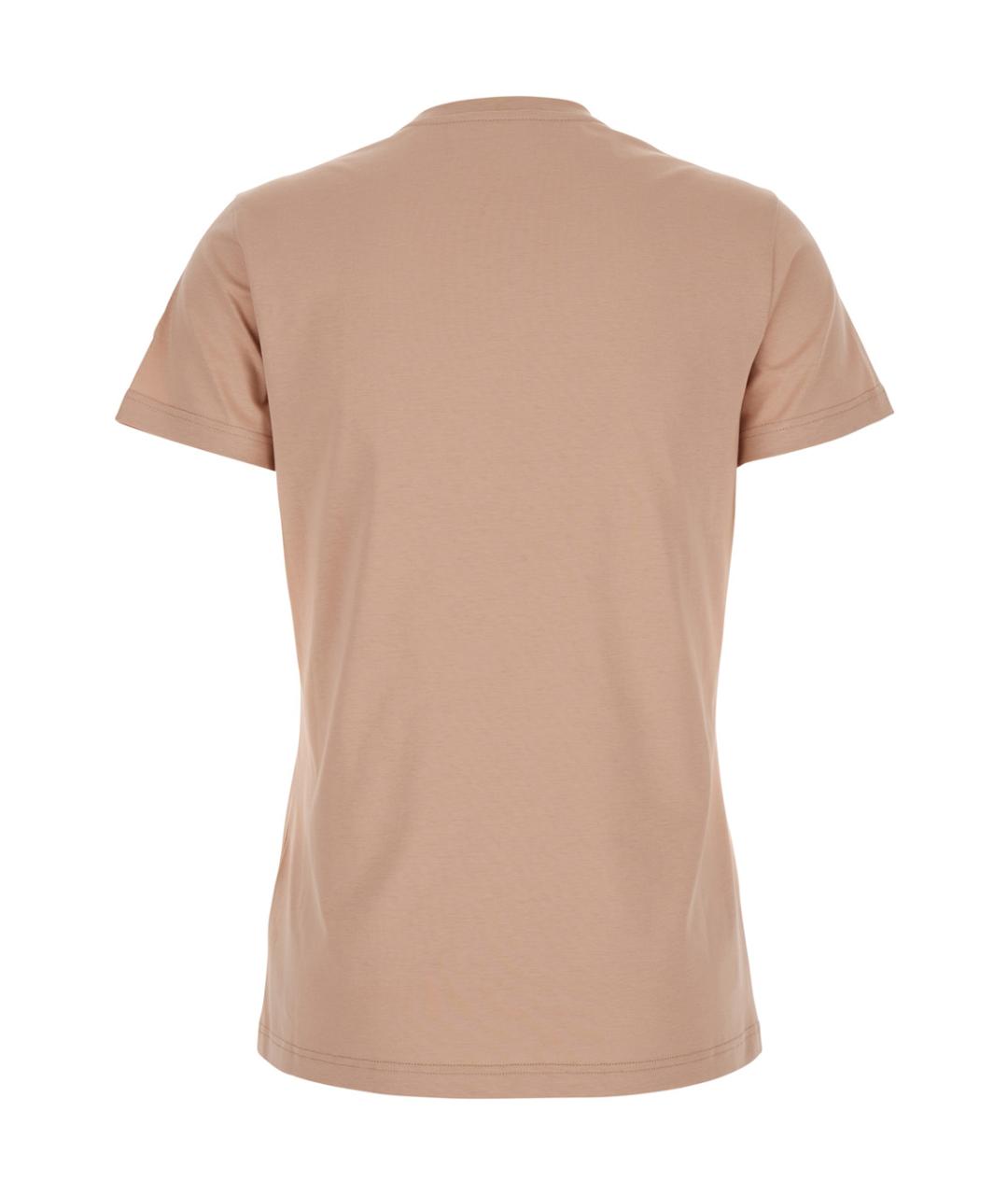 MONCLER Розовая хлопковая футболка, фото 2