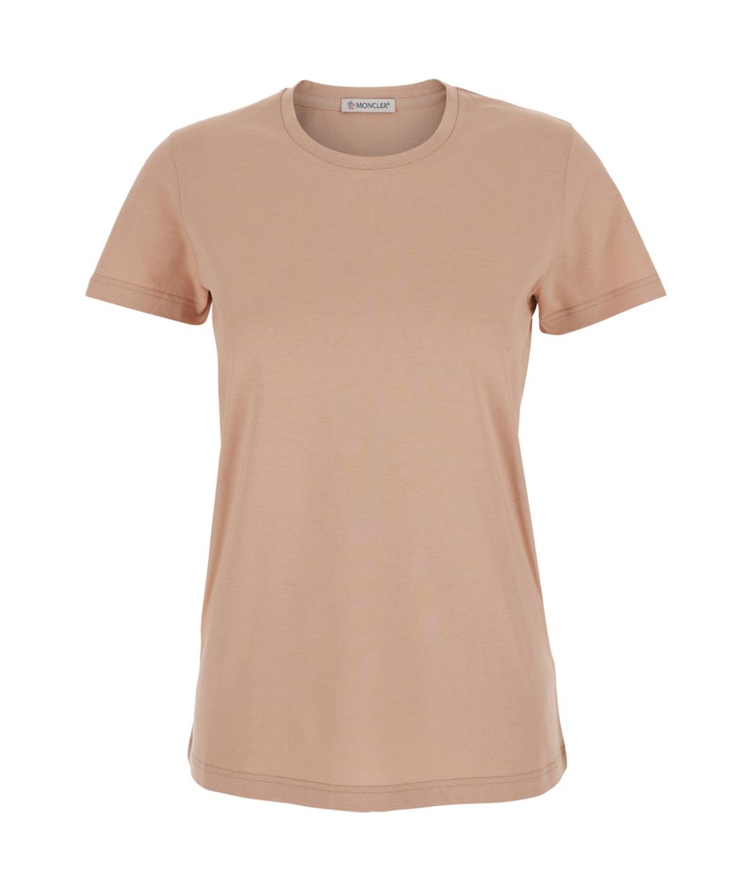 MONCLER Розовая хлопковая футболка, фото 1