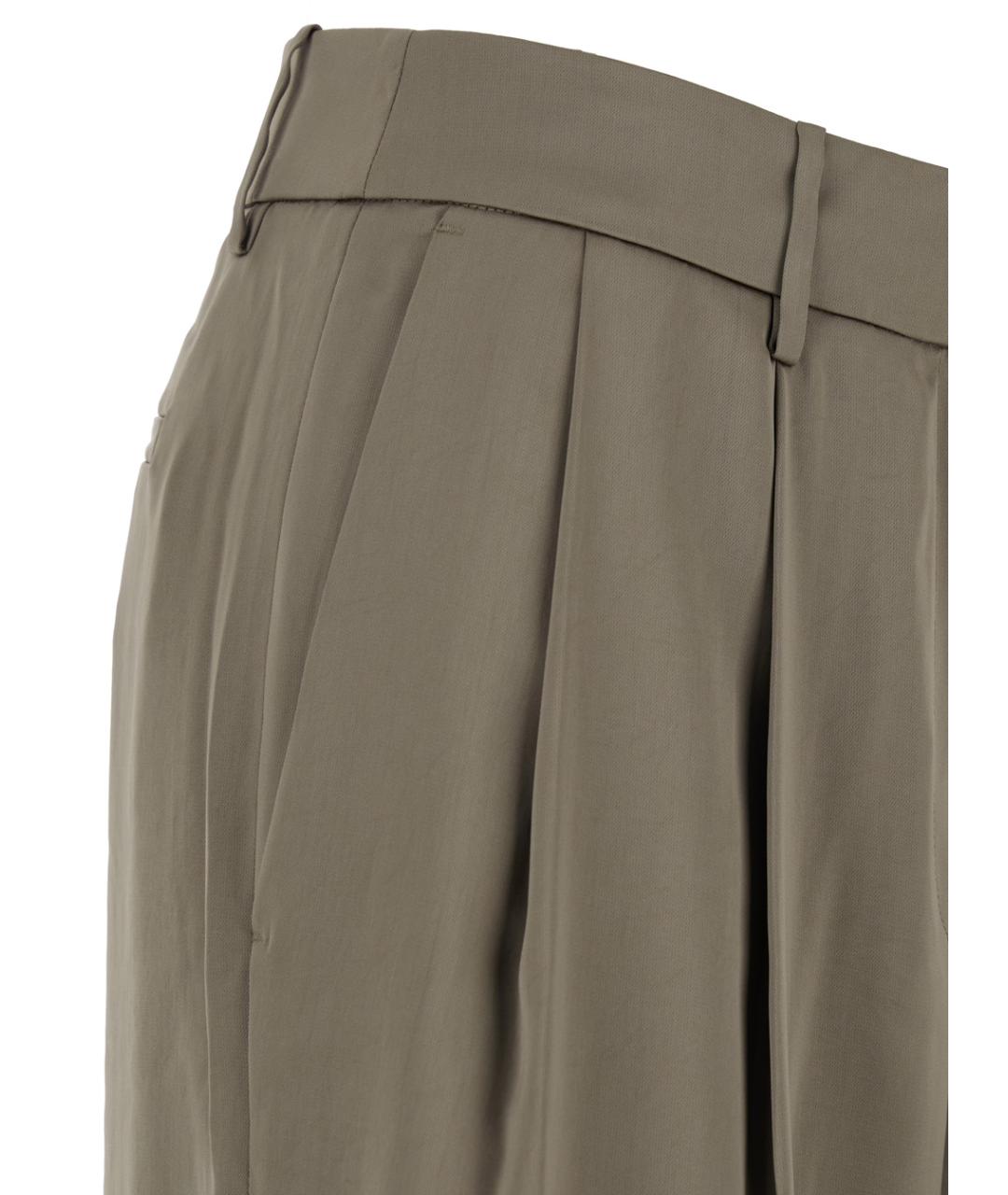 MICHAEL MICHAEL KORS Коричневые полиэстеровые прямые брюки, фото 3