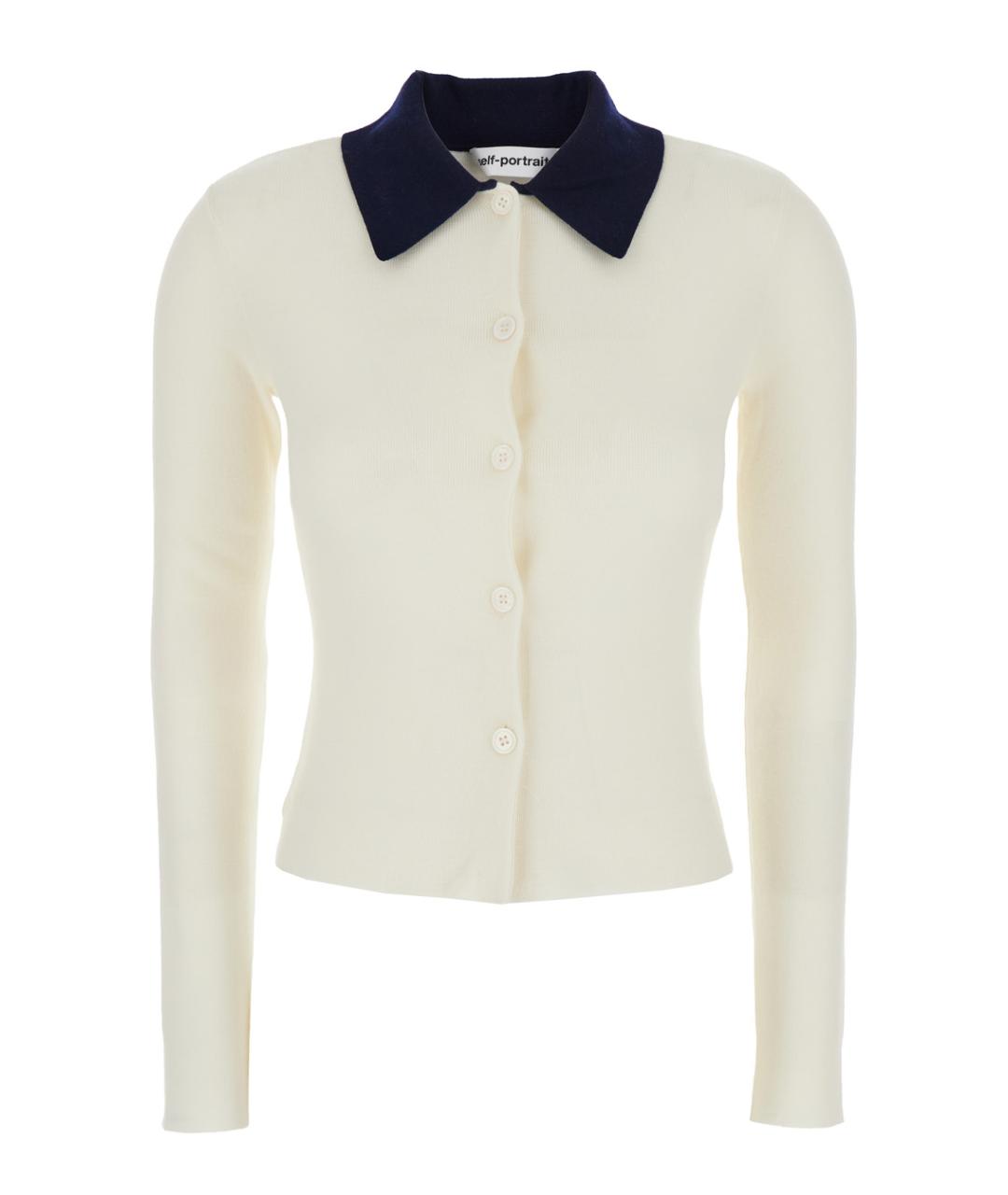 SELF-PORTRAIT Белый шерстяной кардиган, фото 1