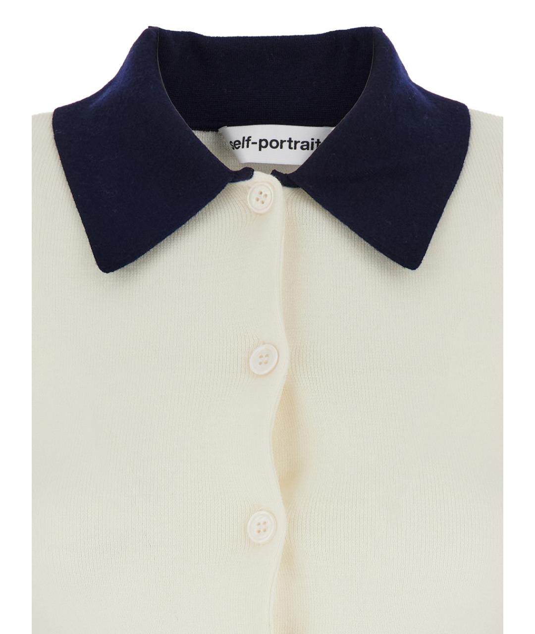 SELF-PORTRAIT Белый шерстяной кардиган, фото 3