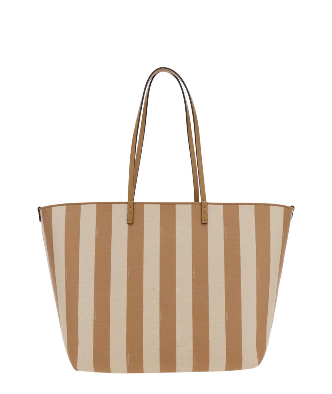 FENDI Бежевая тканевая сумка тоут, фото 1