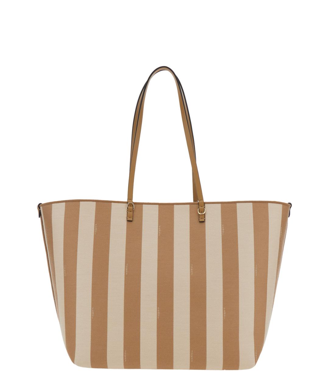 FENDI Бежевая тканевая сумка тоут, фото 2