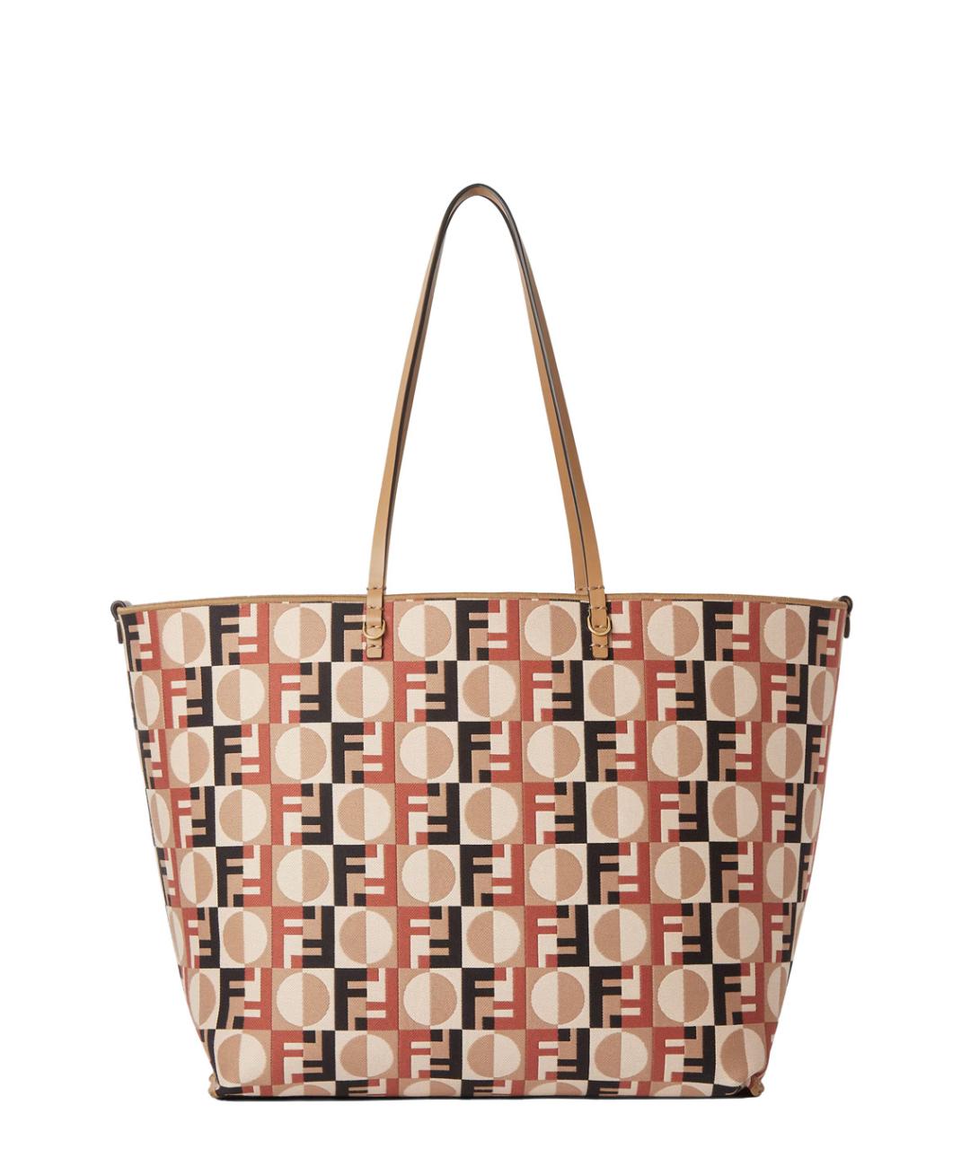 FENDI Бежевая тканевая сумка тоут, фото 4