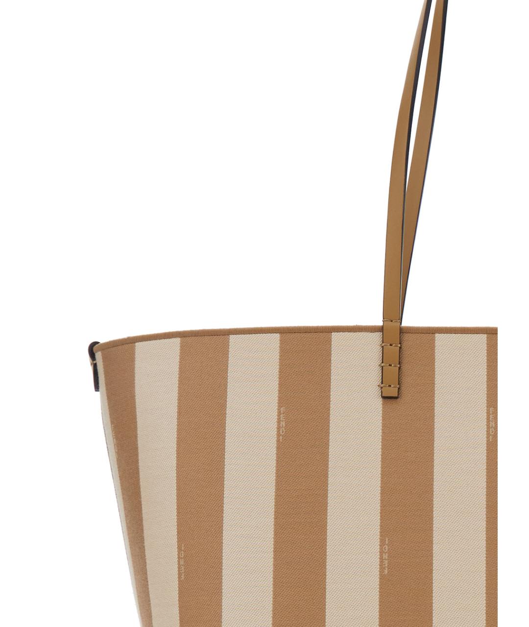 FENDI Бежевая тканевая сумка тоут, фото 3