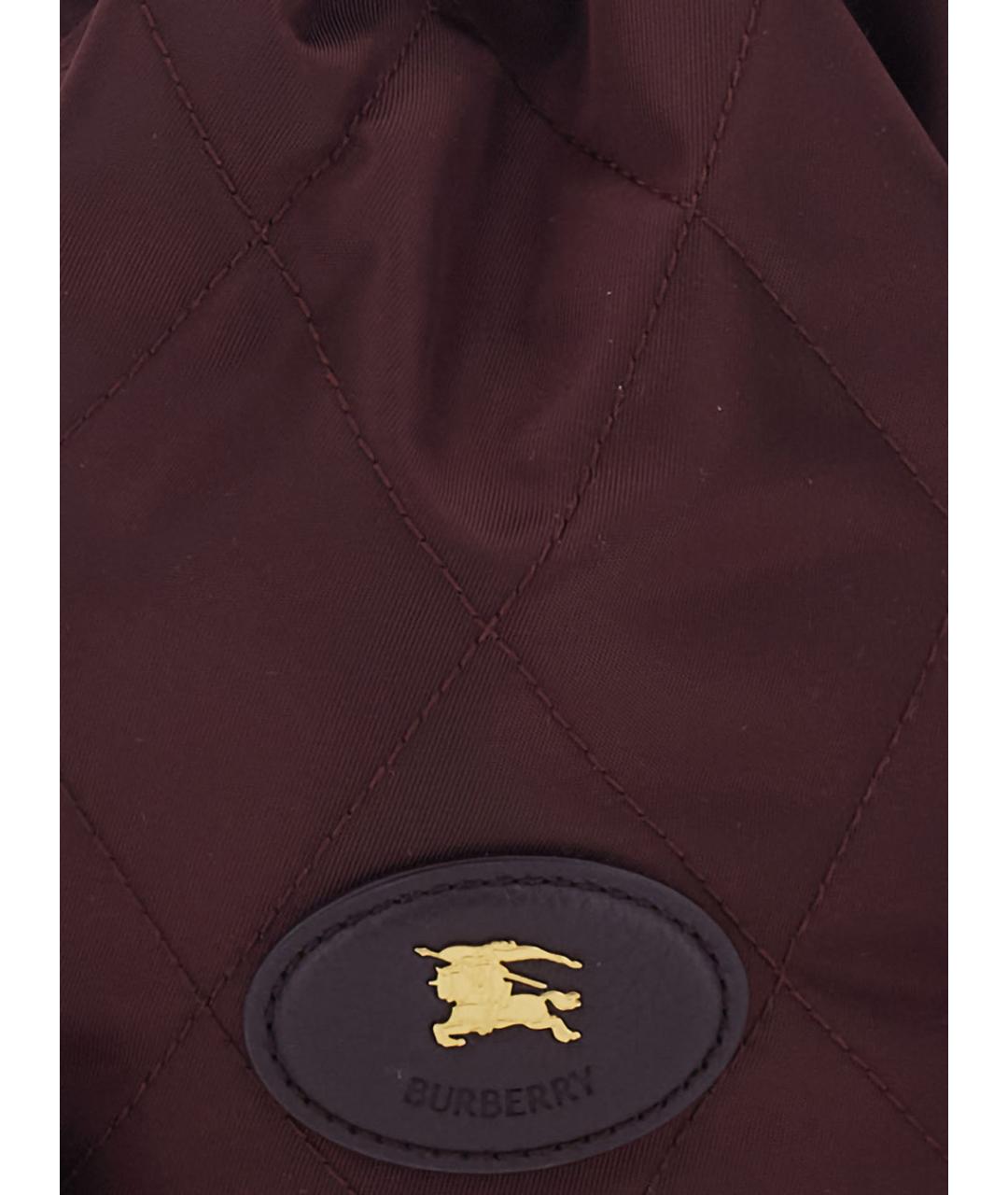 BURBERRY Бордовая синтетическая сумка с короткими ручками, фото 3