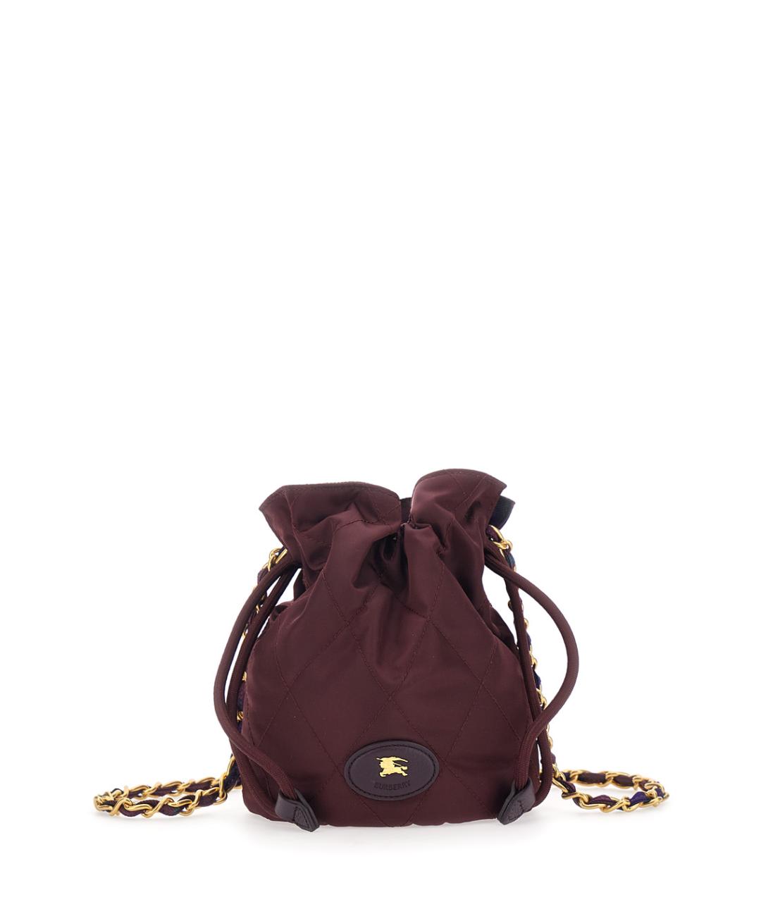 BURBERRY Бордовая синтетическая сумка с короткими ручками, фото 1