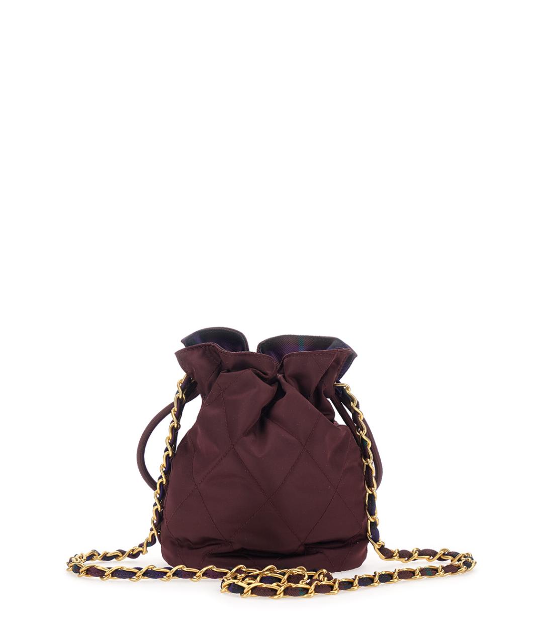 BURBERRY Бордовая синтетическая сумка с короткими ручками, фото 2