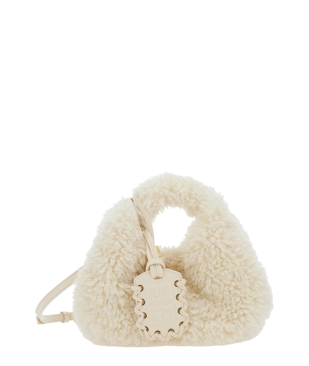 GANNI Белая синтетическая сумка с короткими ручками, фото 1