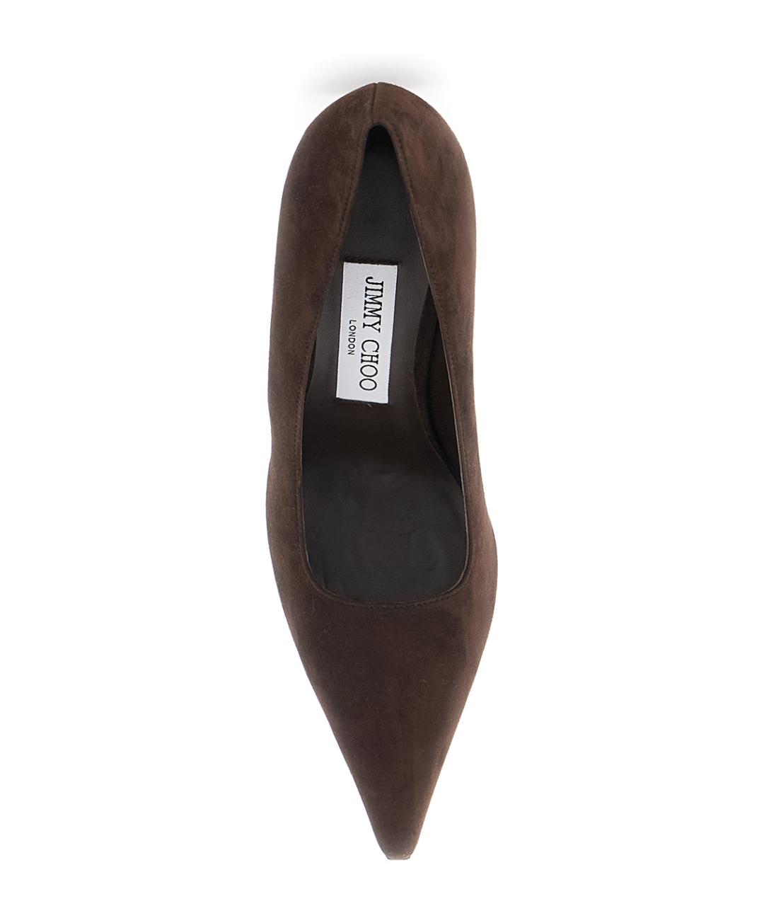 JIMMY CHOO Коричневые замшевые туфли, фото 4