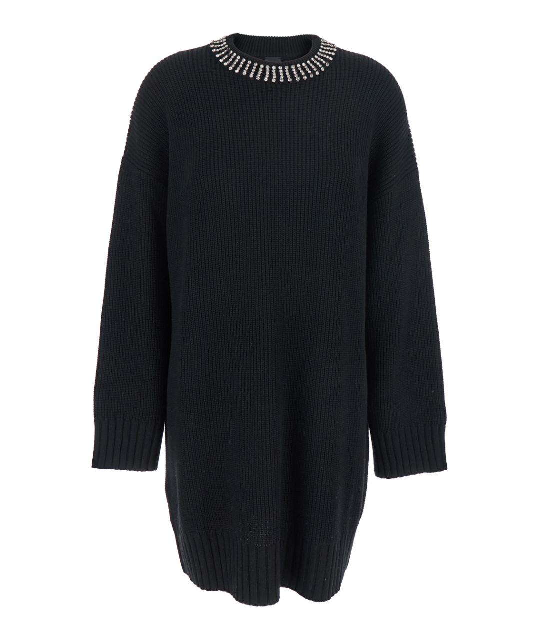 PINKO Черное кашемировое повседневное платье, фото 1