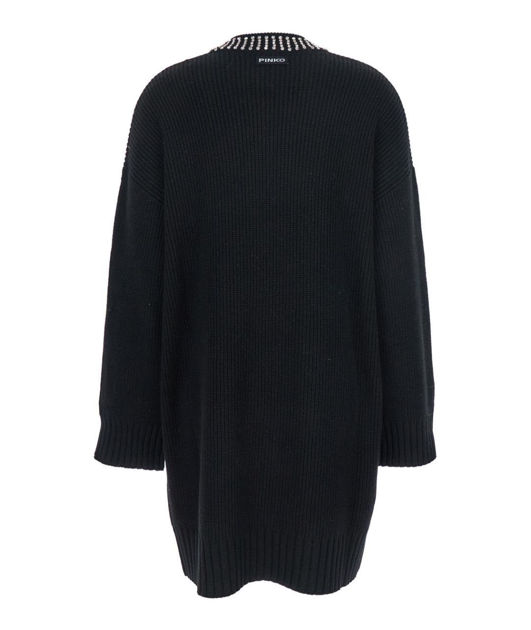 PINKO Черное кашемировое повседневное платье, фото 2