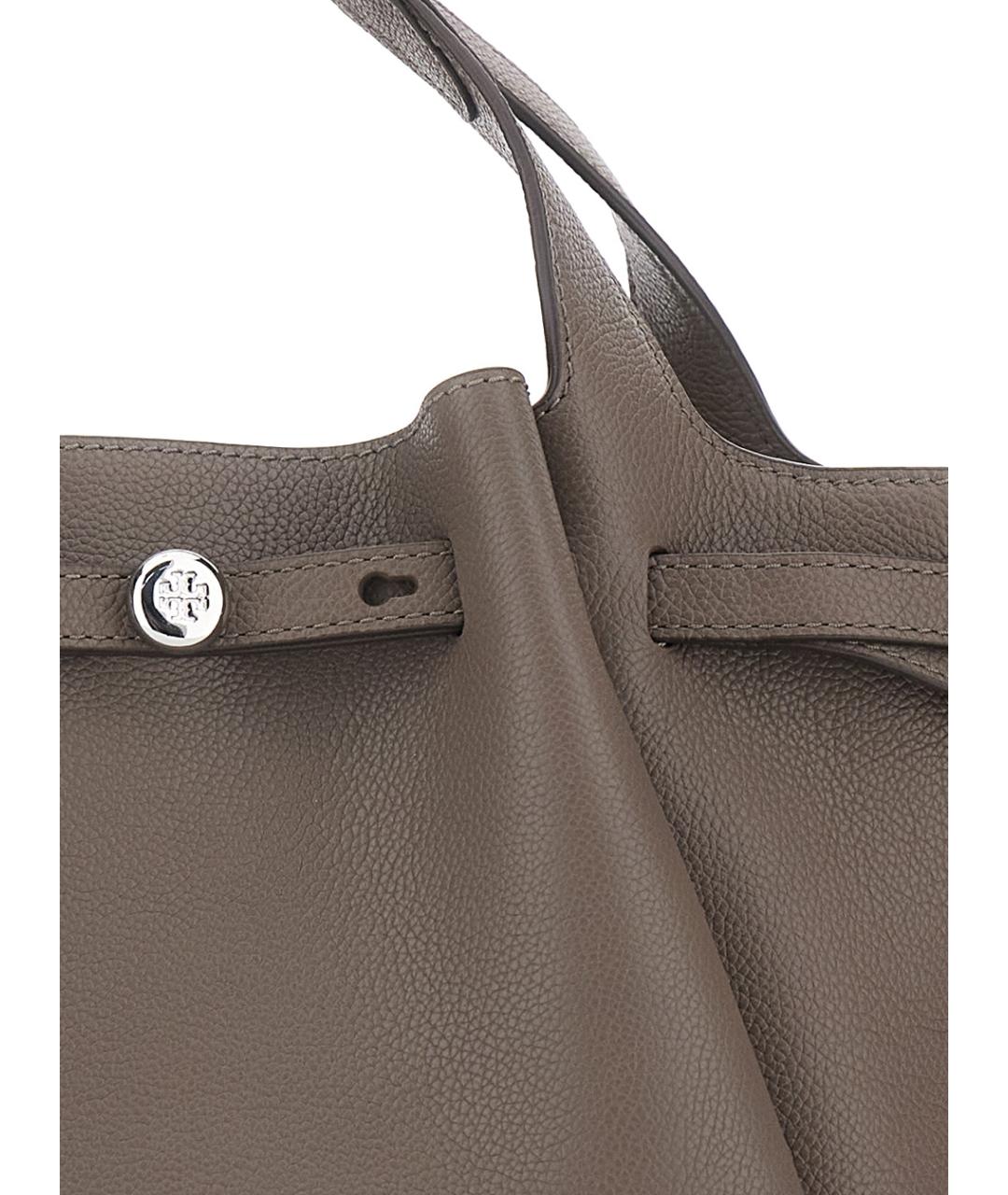 TORY BURCH Коричневая кожаная сумка с короткими ручками, фото 3