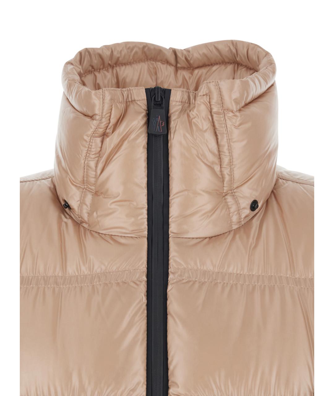 MONCLER GRENOBLE Бежевый полиамидовый пуховик, фото 4