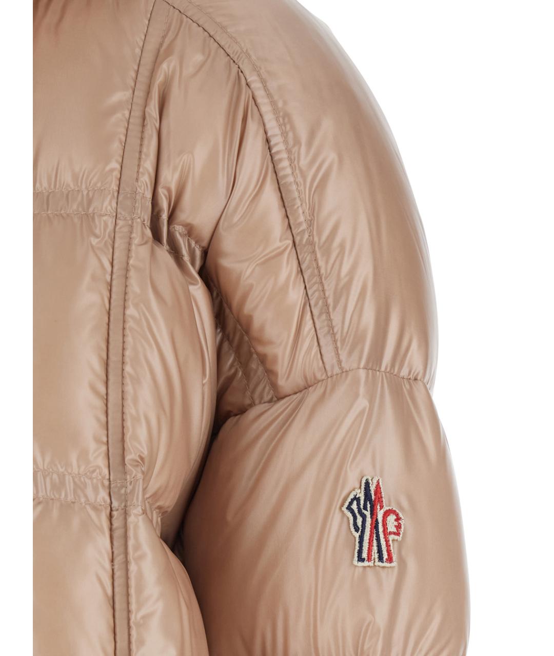 MONCLER GRENOBLE Бежевый полиамидовый пуховик, фото 3