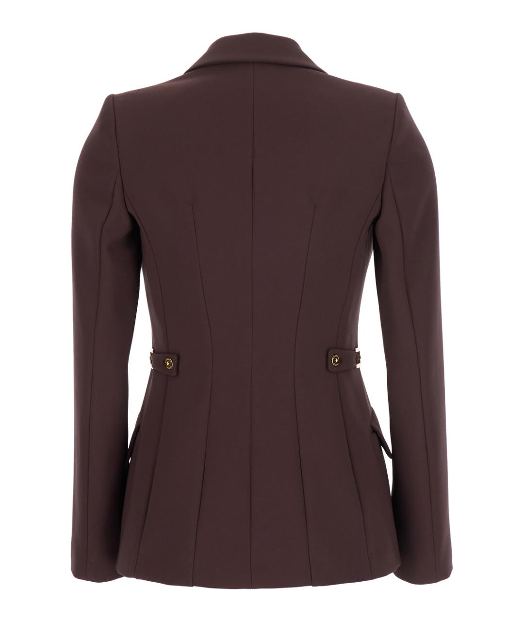 ELISABETTA FRANCHI Бордовый полиэстеровый жакет/пиджак, фото 2