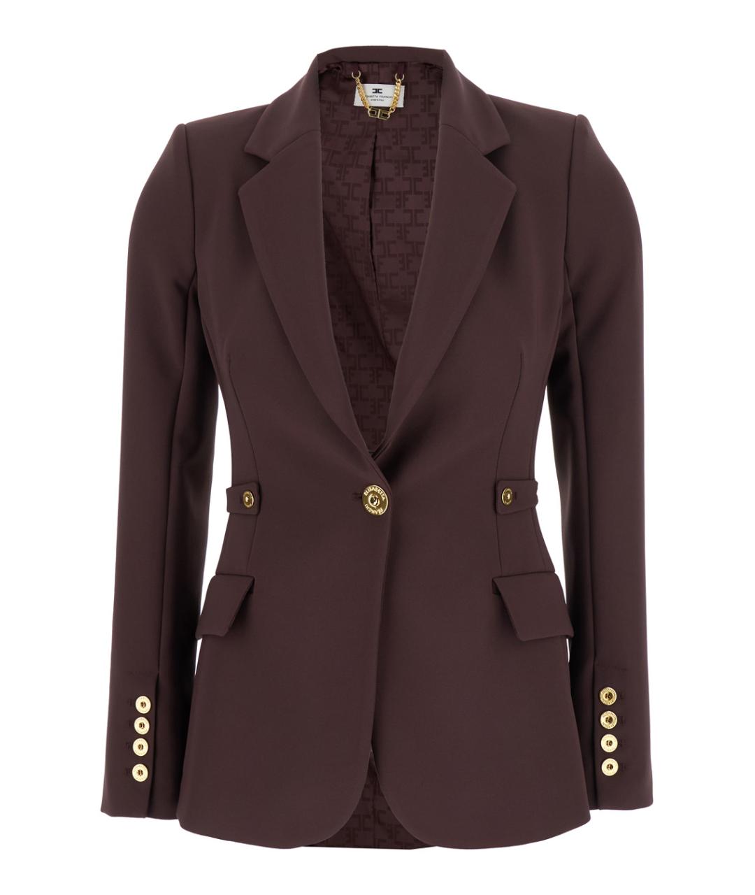 ELISABETTA FRANCHI Бордовый полиэстеровый жакет/пиджак, фото 1