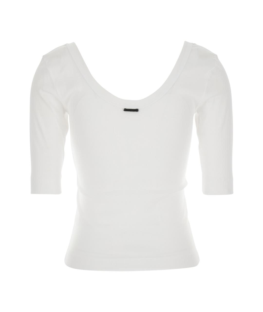 BRUNELLO CUCINELLI Белая хлопковая футболка, фото 2