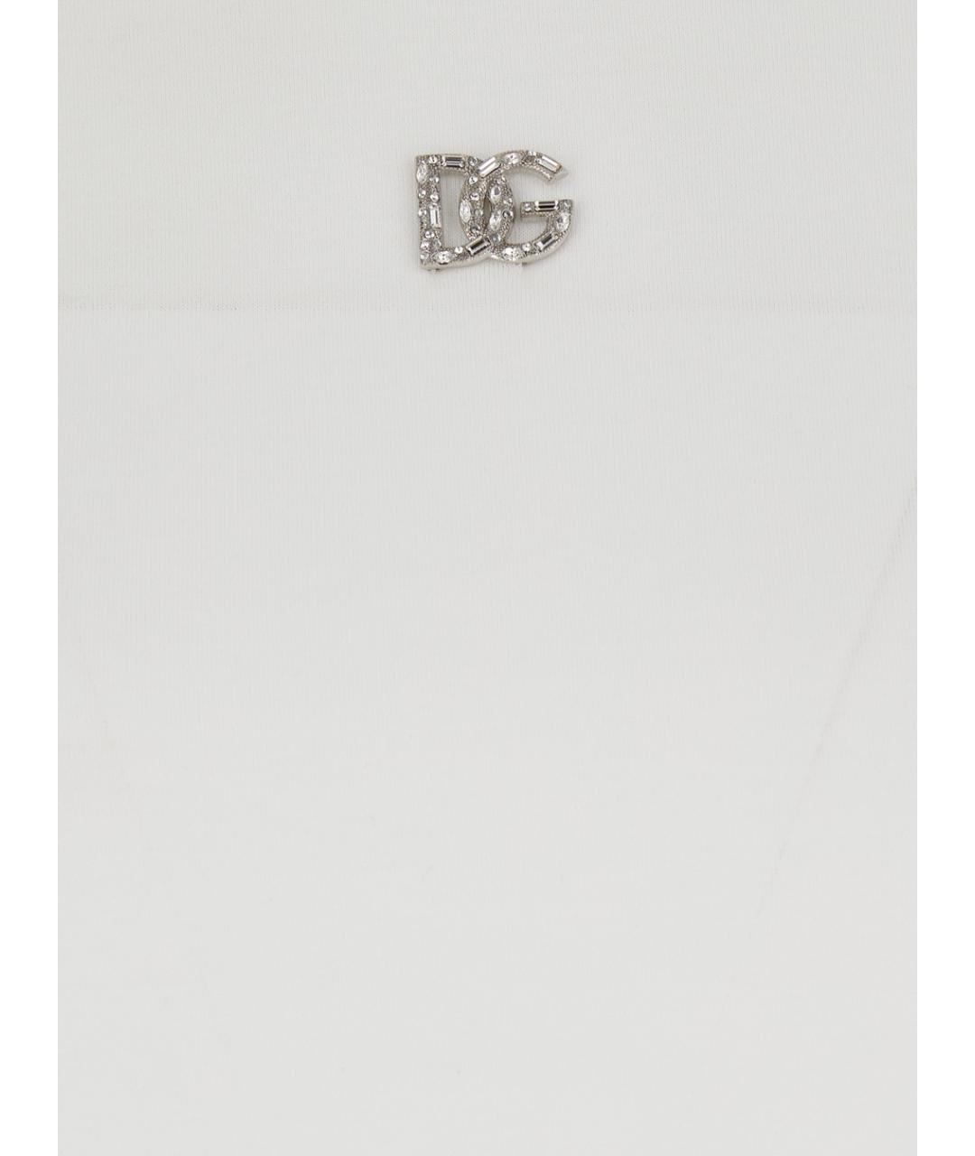 DOLCE&GABBANA Белая хлопковая футболка, фото 3