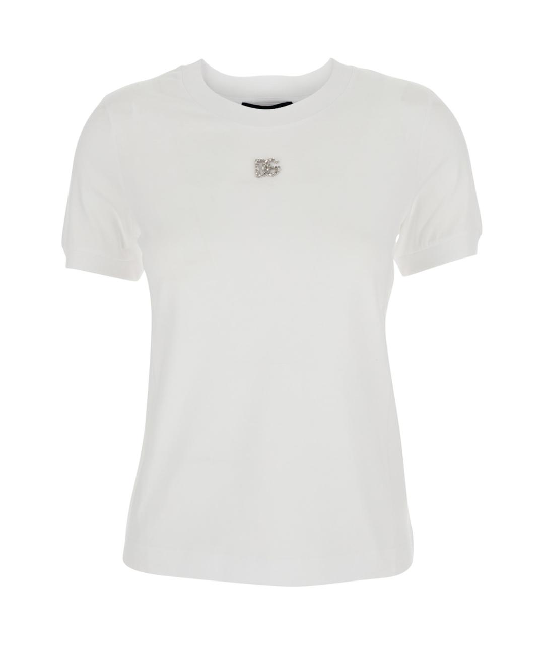 DOLCE&GABBANA Белая хлопковая футболка, фото 1