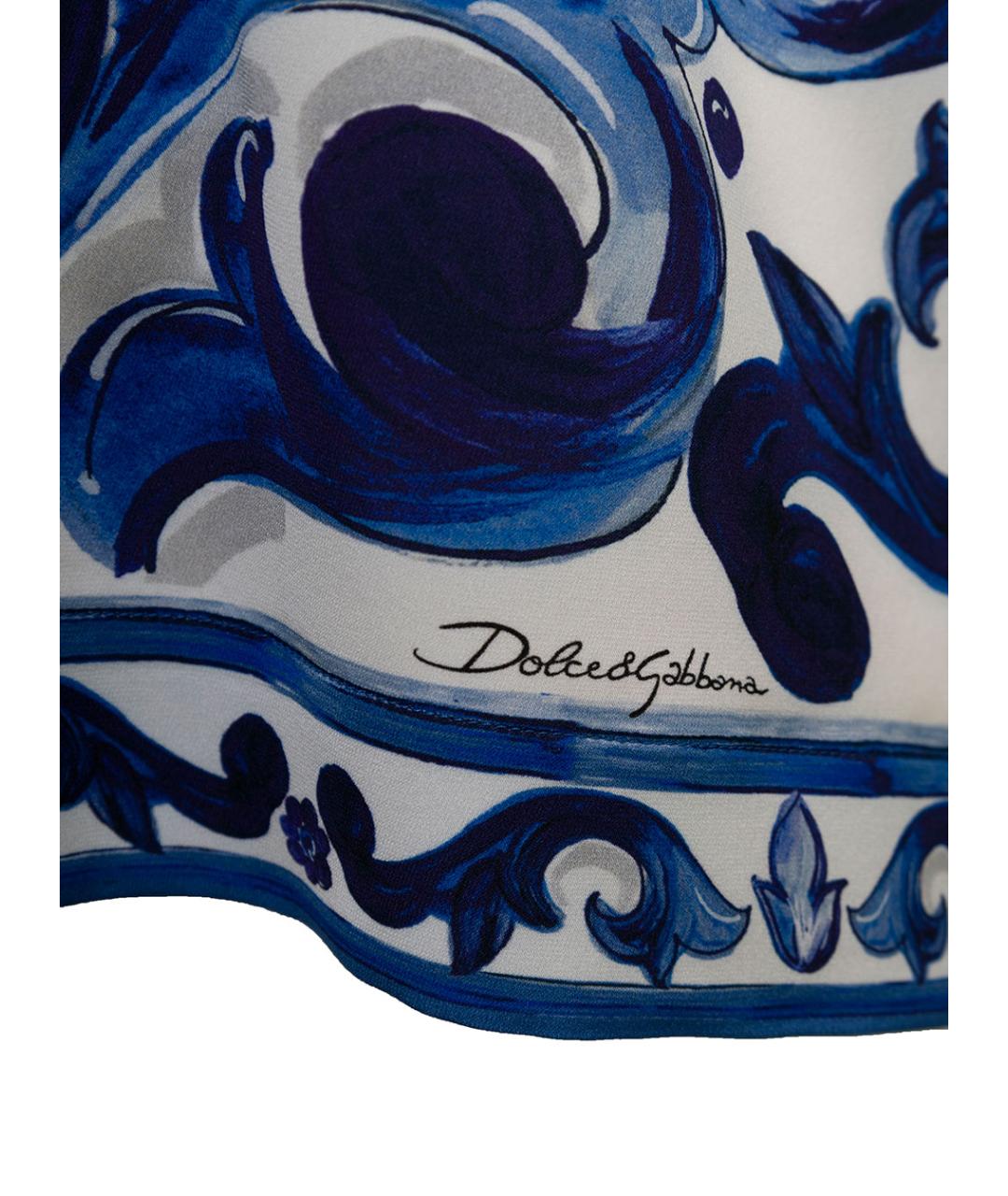 DOLCE&GABBANA Синяя шелковая блузы, фото 3