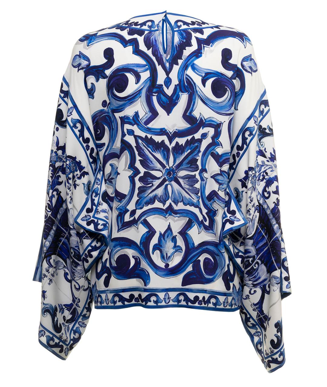 DOLCE&GABBANA Синяя шелковая блузы, фото 2