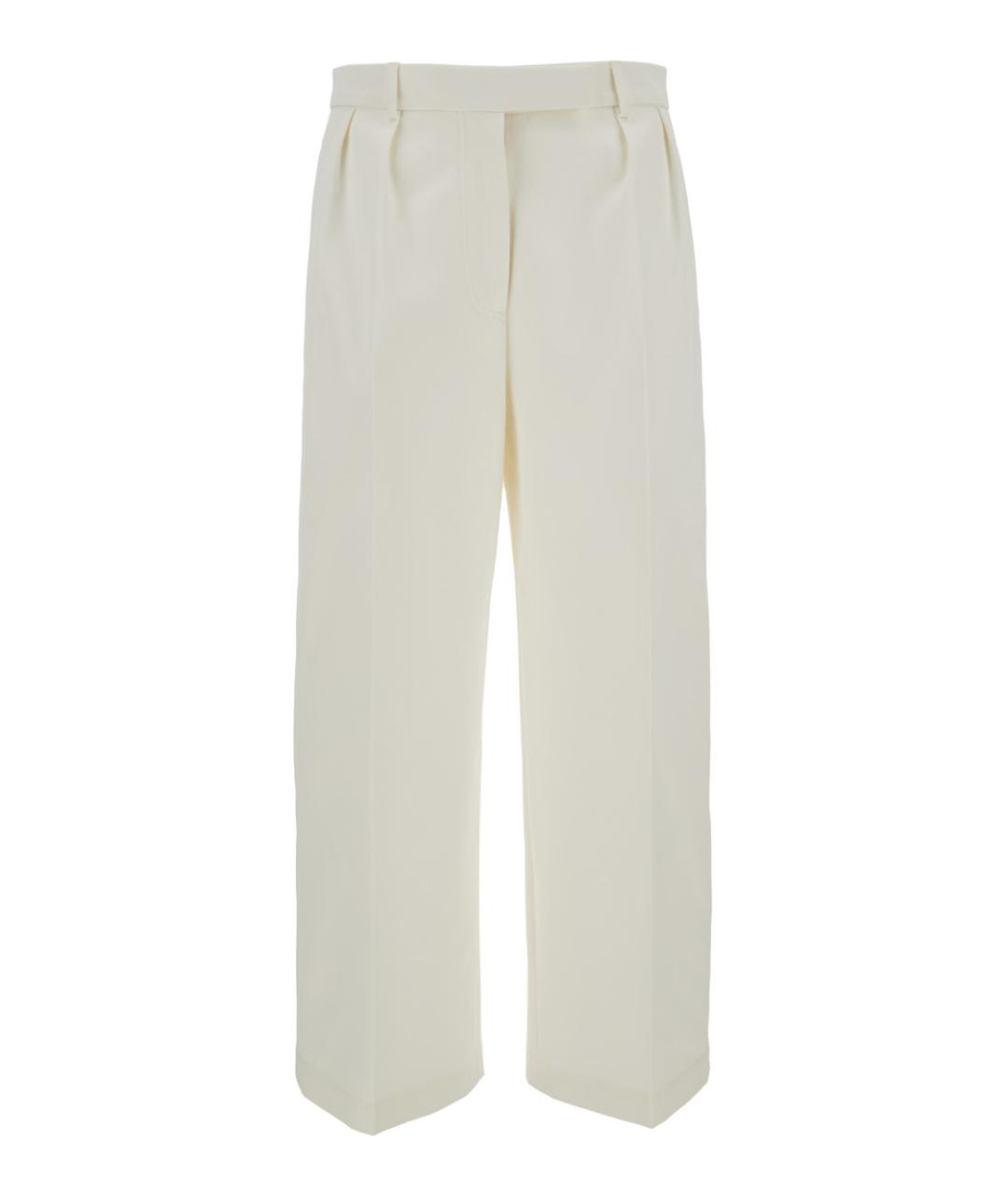 THOM BROWNE Белые хлопковые прямые брюки, фото 1