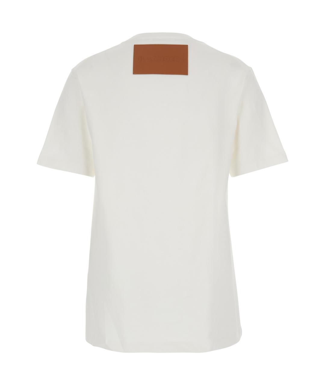 JIL SANDER Белая хлопковая футболка, фото 2