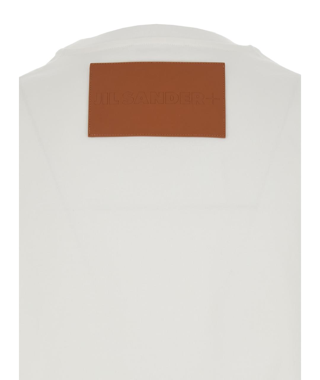 JIL SANDER Белая хлопковая футболка, фото 3