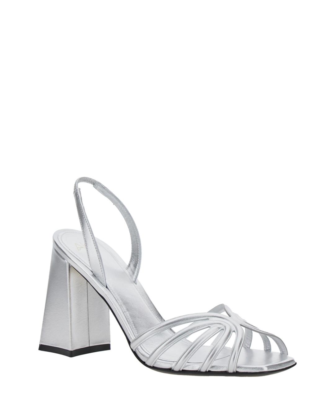 ALEVI Серебряные кожаные босоножки, фото 2