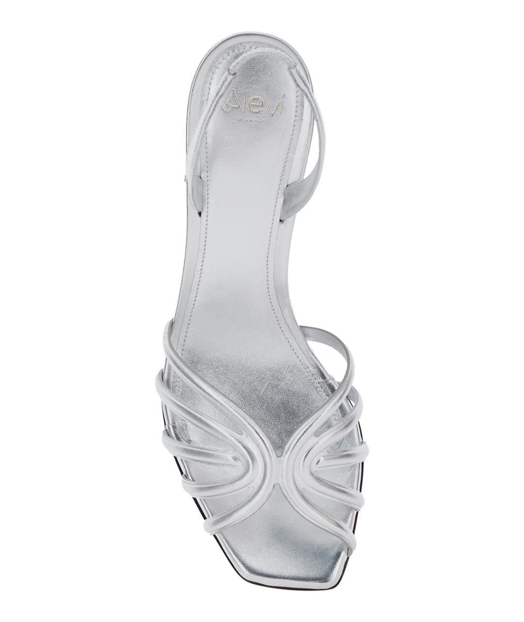 ALEVI Серебряные кожаные босоножки, фото 4