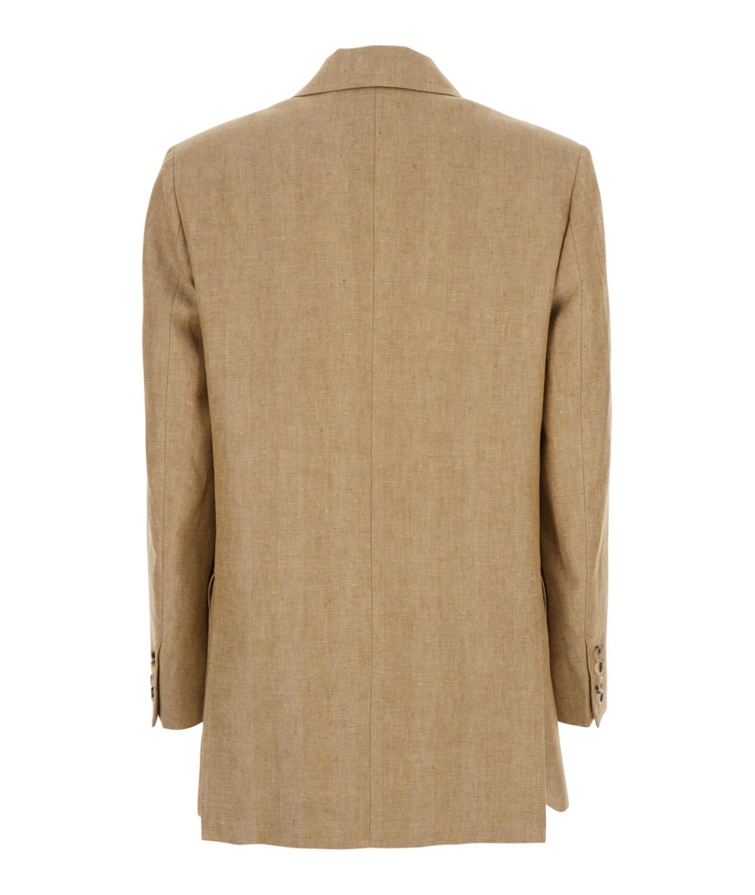 MAX MARA Бежевый льняной жакет/пиджак, фото 2