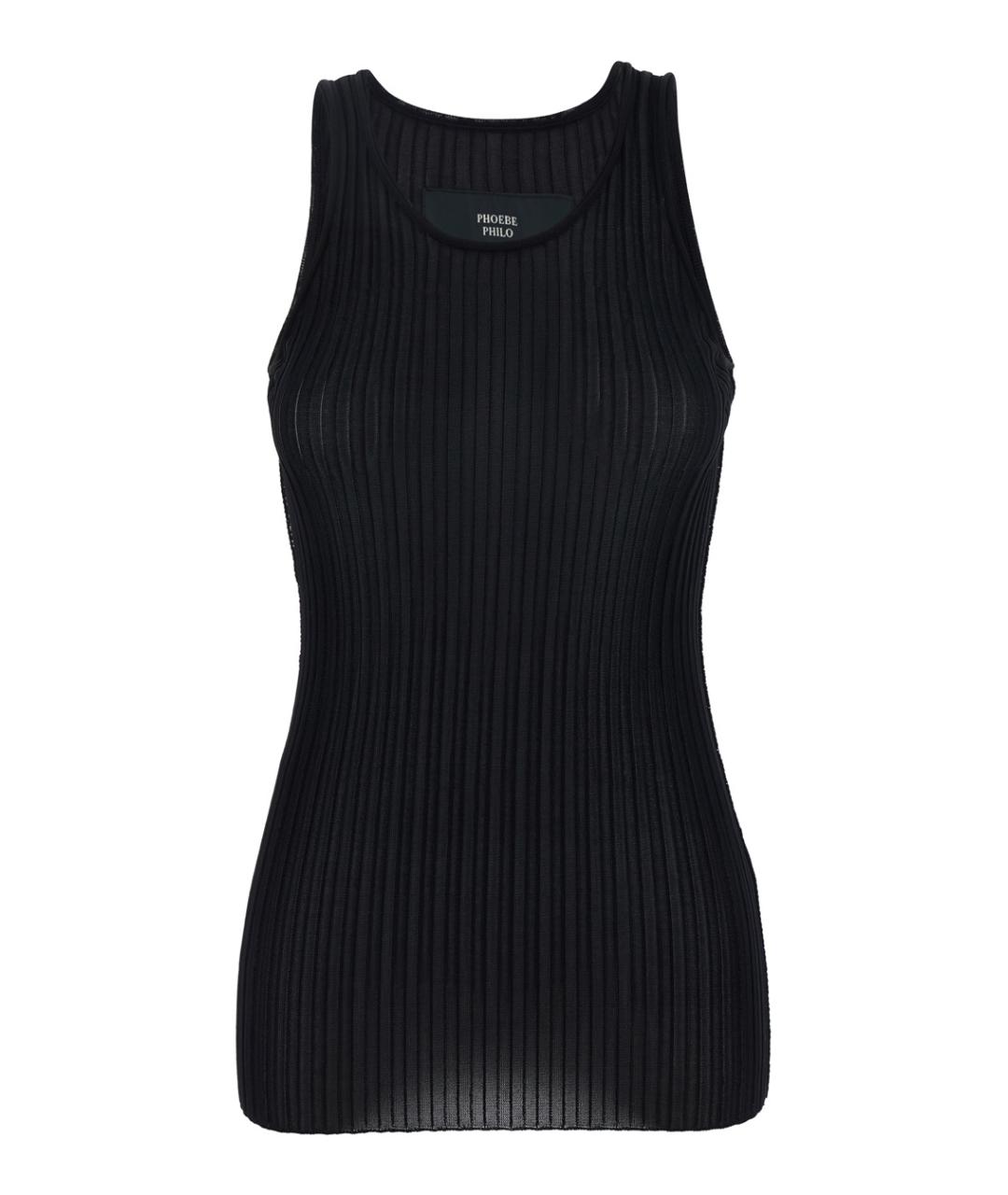 PHOEBE PHILO Черная вискозная майка, фото 1