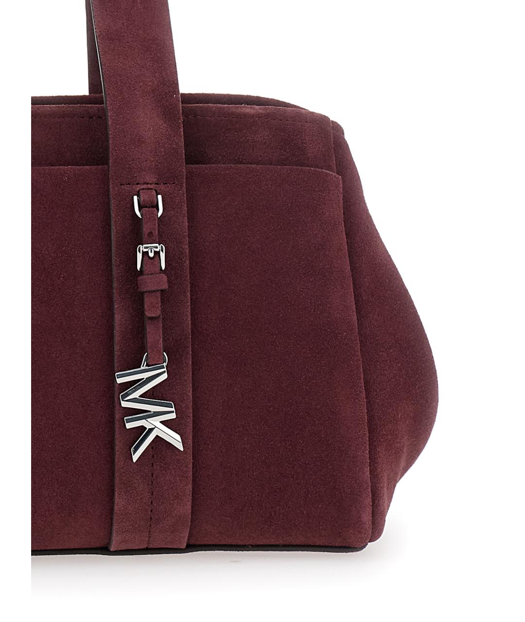 MICHAEL MICHAEL KORS Бордовая замшевая сумка через плечо, фото 3