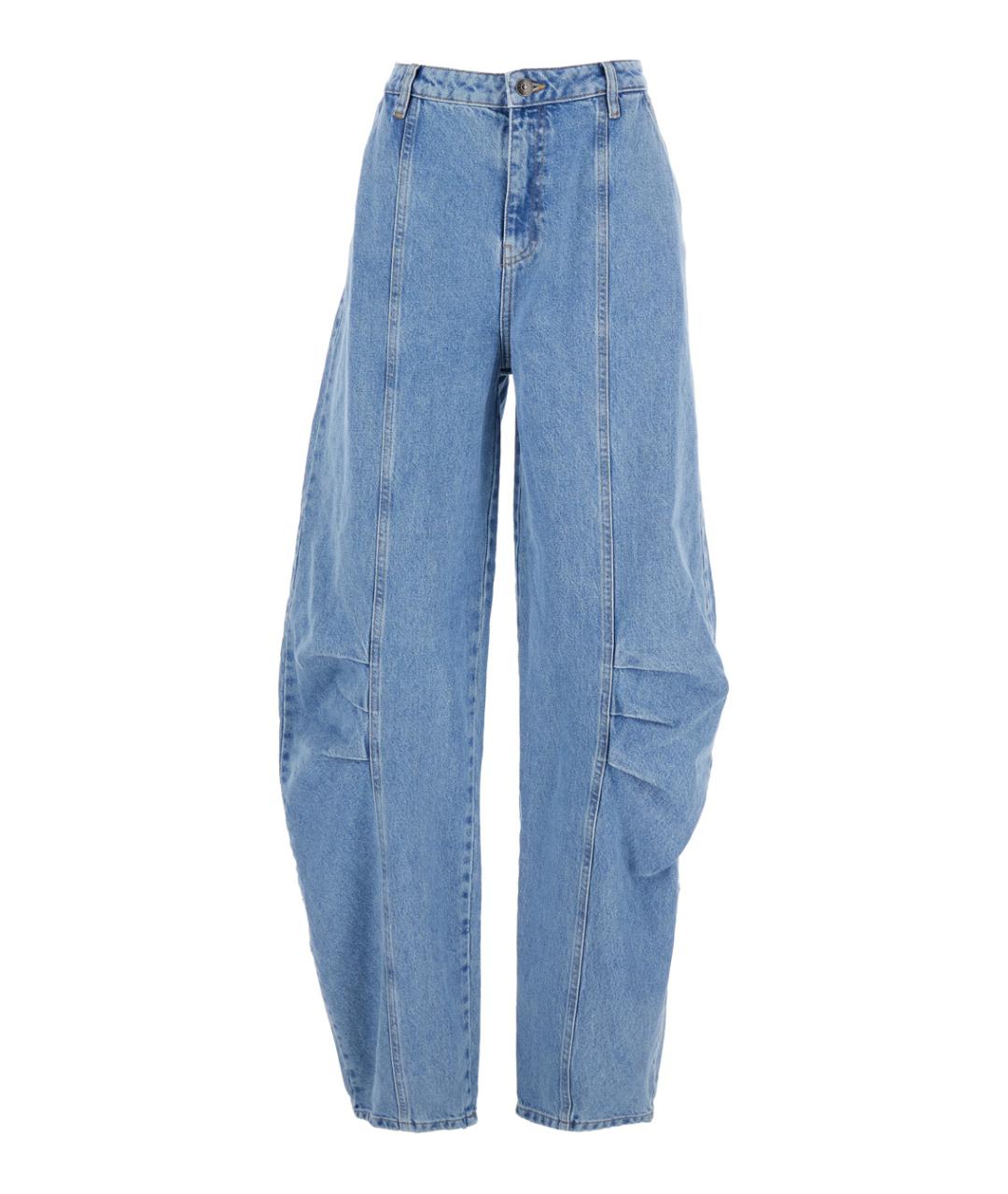 ROTATE Голубые хлопковые джинсы клеш, фото 1