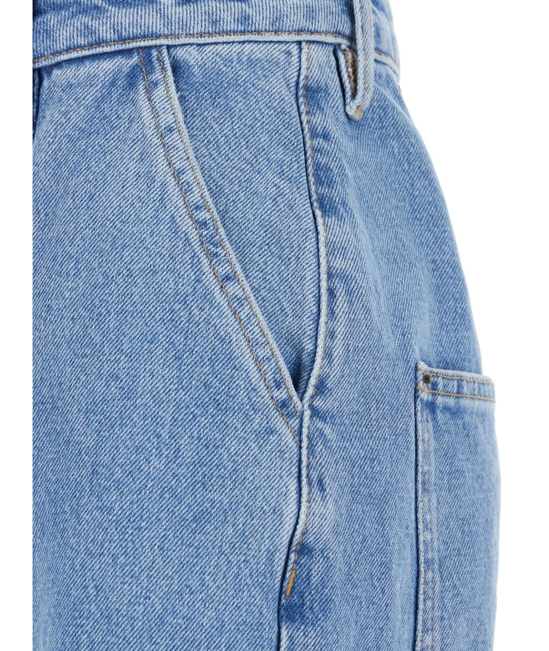 ROTATE Голубые хлопковые джинсы клеш, фото 3