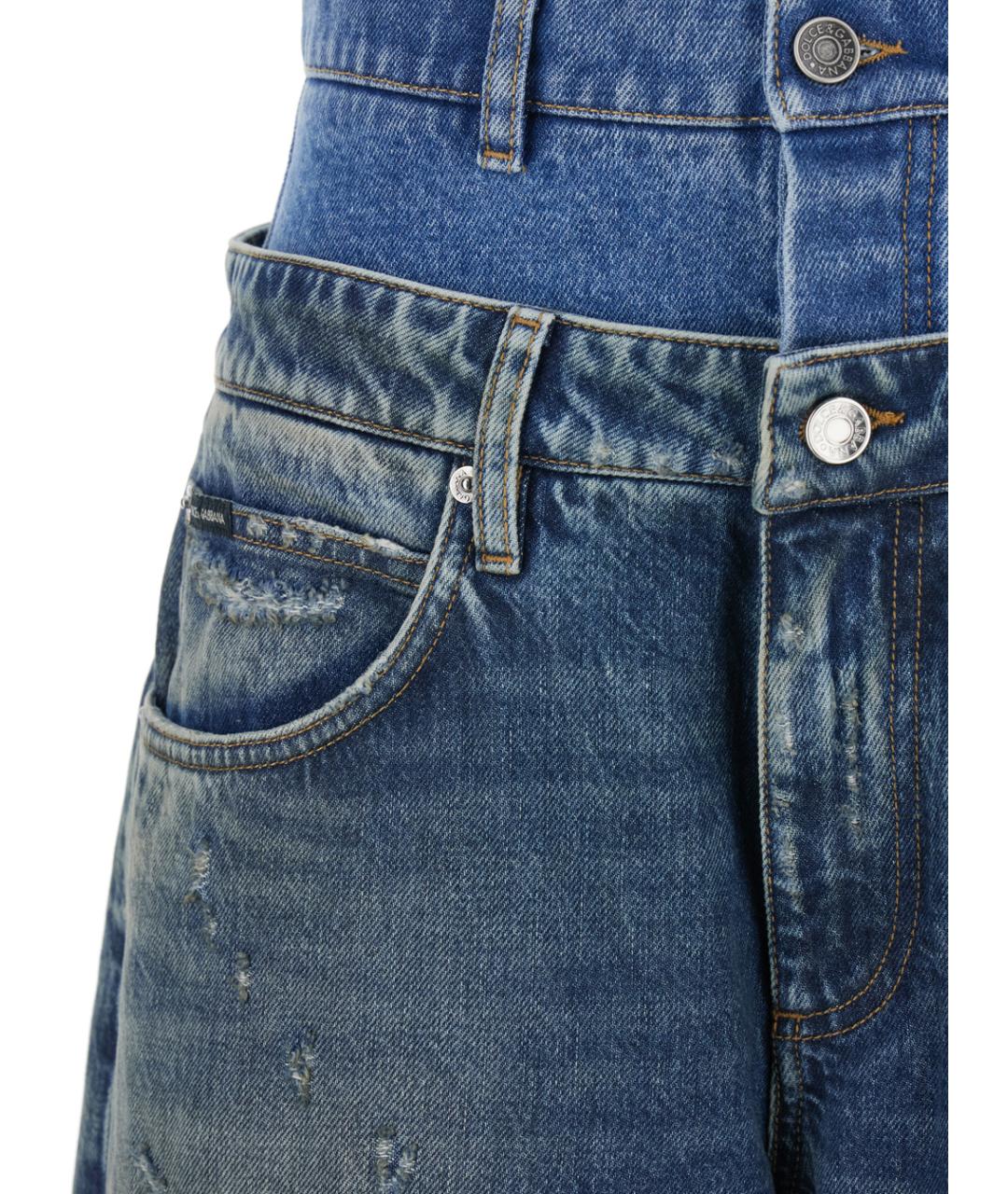 DOLCE&GABBANA Синие хлопковые джинсы клеш, фото 3