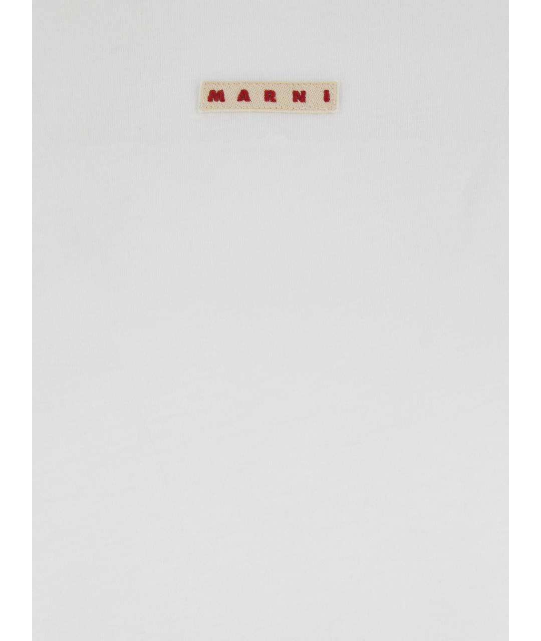 MARNI Белая хлопковая футболка, фото 3